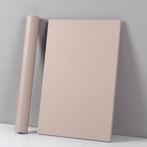 Haimin Fabric Wallpaper Textured Contact Paper (24in X 393in) Grasscloth Wallpaper Peel and Stick Faux Linen Wall Paper Waterproof Vinyl Self Adhesive (Light Brown-1) by Haimin - Image 4