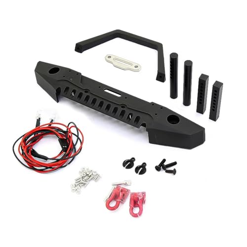Focos para Axial 1/10 parachoques delantero metálico con luces de coche RC crawler