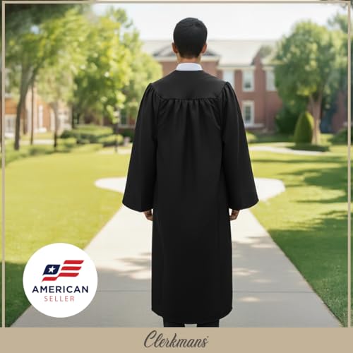 Image of CLERKMANS Unisex Adult Matte Graduation Gown, Choir Robe