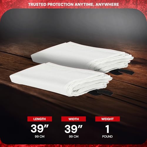 Image of Snow Joe SupplyAID 2-Pack Emergency Fire Blanket, Camping Gear and Safety Supplies, White - Essential Home and Outdoor Protection for Suppression of Small Fires, RRS-FSB-2PK