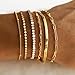 DEARMAY Dainty 14K Gold Plated Bracelets for Women Trendy Waterproof Jewelry Sets Fashion Stackable Rope Box Herringbone Paperclip Chain Link Bracelet Pack Stack Gifts for Womens