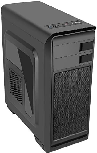 CiT Hero MATX Computer Case with 1 x 12 cm Front Blue LED Fan and Side Window - Black