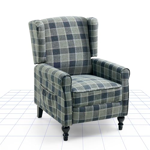 FLEXISPOT Recliner Chair Armchair Adjustable Single Chair Sofa for Relaxing Accent Chair Pushback for Living Room Bedroom Wing Back Reclining | Grey