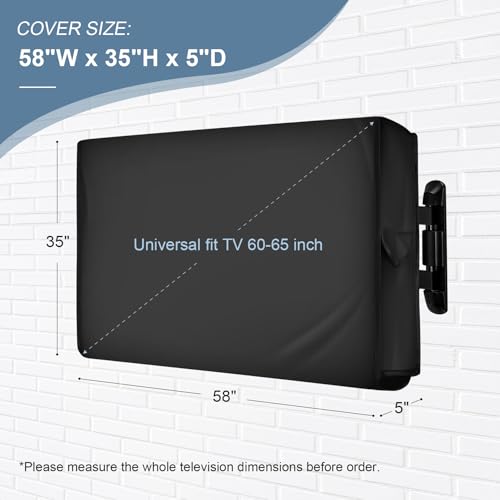 ULTCOVER Waterproof TPE Fabric Outdoor TV Cover with Anti-scratch Liner for 60-65 inch Outside Flat Screen Televisions by ULTCOVER - Used condition - Image 2