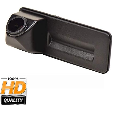 Rear Reversing Backup Camera Rearview License Plate Camera Night Vision Ip68 Waterproof for Skoda Roomster Fabia Y6 Octavia ‖ 1Z5 Yeti Superb A1 (Model B=Rectangular Interface Connector) Cover