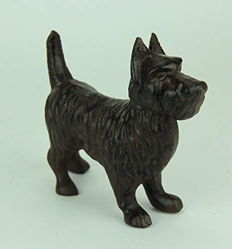 Estatua de perro Scottish Terrier de hierro fundido miniatura 2