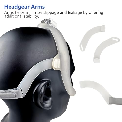 Image of 2 Pack CPAP Headgear with Arms and Covers - Adjustable Replacement Dream-wear Headgear Strap for Respironics Dream-Wear Nasal and Silicone Pillow CPAP /BiPAP Masks Supplies - Standard