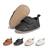 Sonsage Kleinkind Baby Junge Mädchen Leder Turnschuhe Kleinkind Slip on Weiche Gummisohle Schuhe Neugeborenes Babybett Erste Wanderschuhe 12-18 Monate