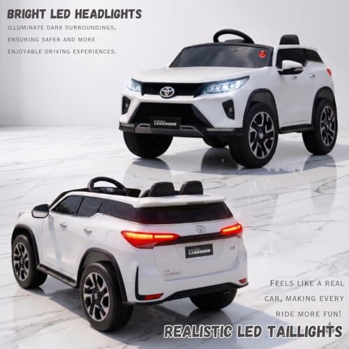 Image of 12V Fortuner Legender Kids Ride On M-7588 Car | 6V Dual Motor | Remote Control | LED Lights | Music & Bluetooth (White)