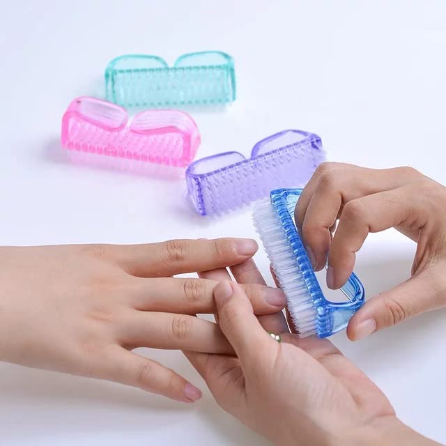 ZNDIJE 4 Pcs Nail Brush for daily Use - 4 Different Kinds of Fingernail brush with Plastic Handle Nail brush for cleaning Fingernails - Easy to use Nail Scrub brush - Nail Cleaner Nail brushes for Hands Feet