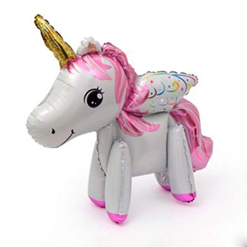 6 Pack 3D Unicorn Balloons Walking Animal Balloons Aluminum Foil Balloons For Birthday Party Decorations Supplies Wedding Baby Shower Decoration, 6 Style #TOP3