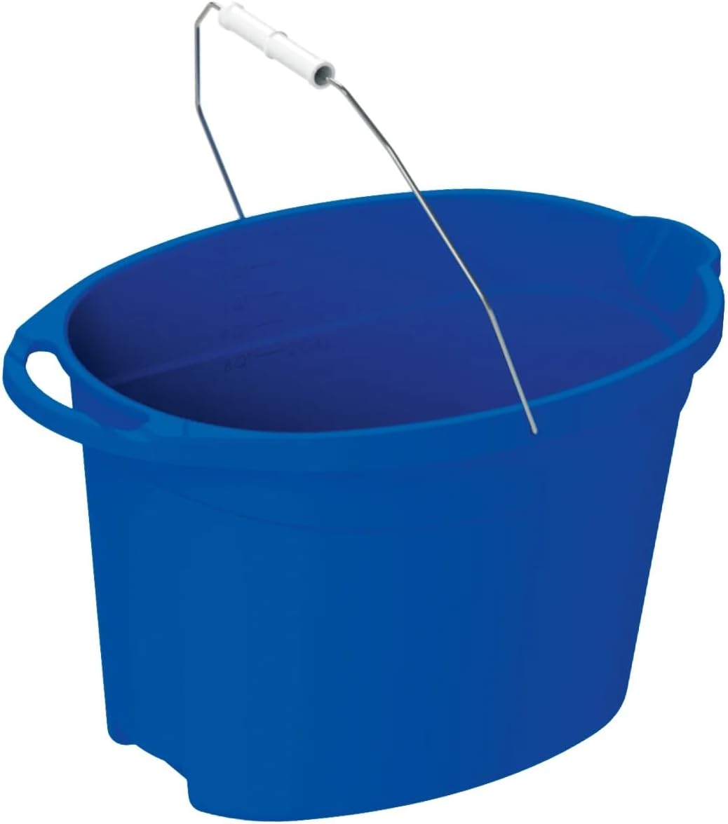 12 Quart Blue Plastic Oval Bucket, Durable Multi-Purpose Pail for Cleaning, Gardening, Storage & Household Use (5)