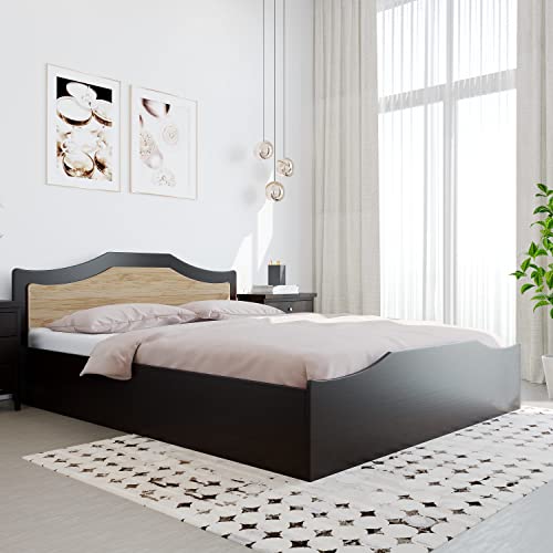 Nilkamal Willy Wooden Queen Bed with Box Storage | Engineered Wood | Contemporary Design | Wenge