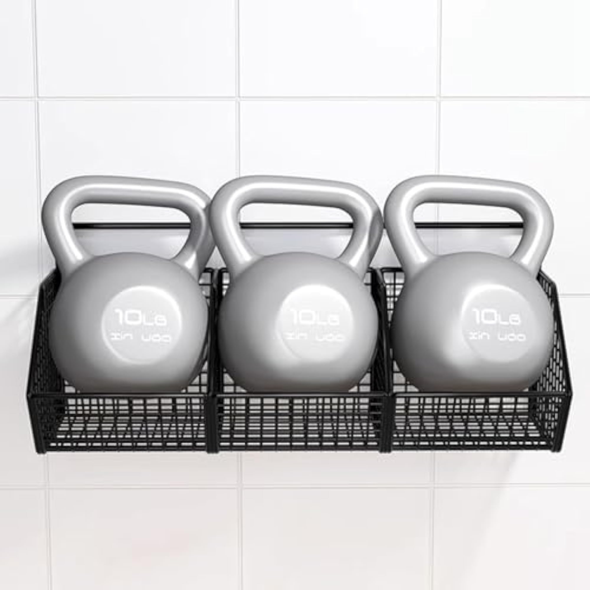 Grid Storage Baskets Wall Mounted Wall Decor for Pantry Living Room Bathroom Double Grid