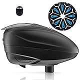Maddog Dye LT-R Electronic Paintball Loader with HK Army Epic Speed Feed and HPA Paintball Tank Fill Nipple Protector Accessory Package - Black LT-R + Sapphire SF