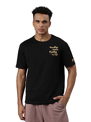Image of XTEP Playing Big XBALL Series, Enhanced Sports Performance, Crew Neck, Loose Fit, Superior Comfort, Cotton + Polyester, Short Sleeve, Basketball T-Shirt for Men