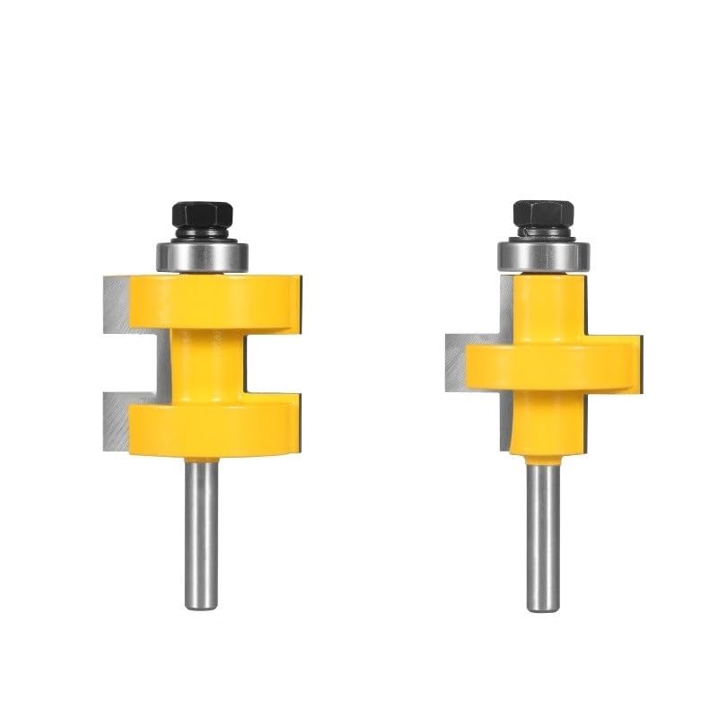 2 teile/satz Nut Und Feder Fräser Set, 8mm 12mm 12,7mm 90 Grad Holzbearbeitung Nut Meißel Cutter werkzeug Mit Kantenanleimmaschine (Color : One colour, Size : 8x47.6x14)