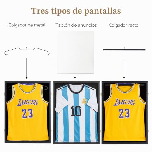 Miniatura 4 de Walasis Marco De Camiseta De 60 X 80 Cm, Marco De Fotos Para Camiseta: Marco 3d Para Camiseta De Fútbol, Marco De Objetos Grande Para Niños Y Adultos, Camiseta De Baloncesto, Color Negro