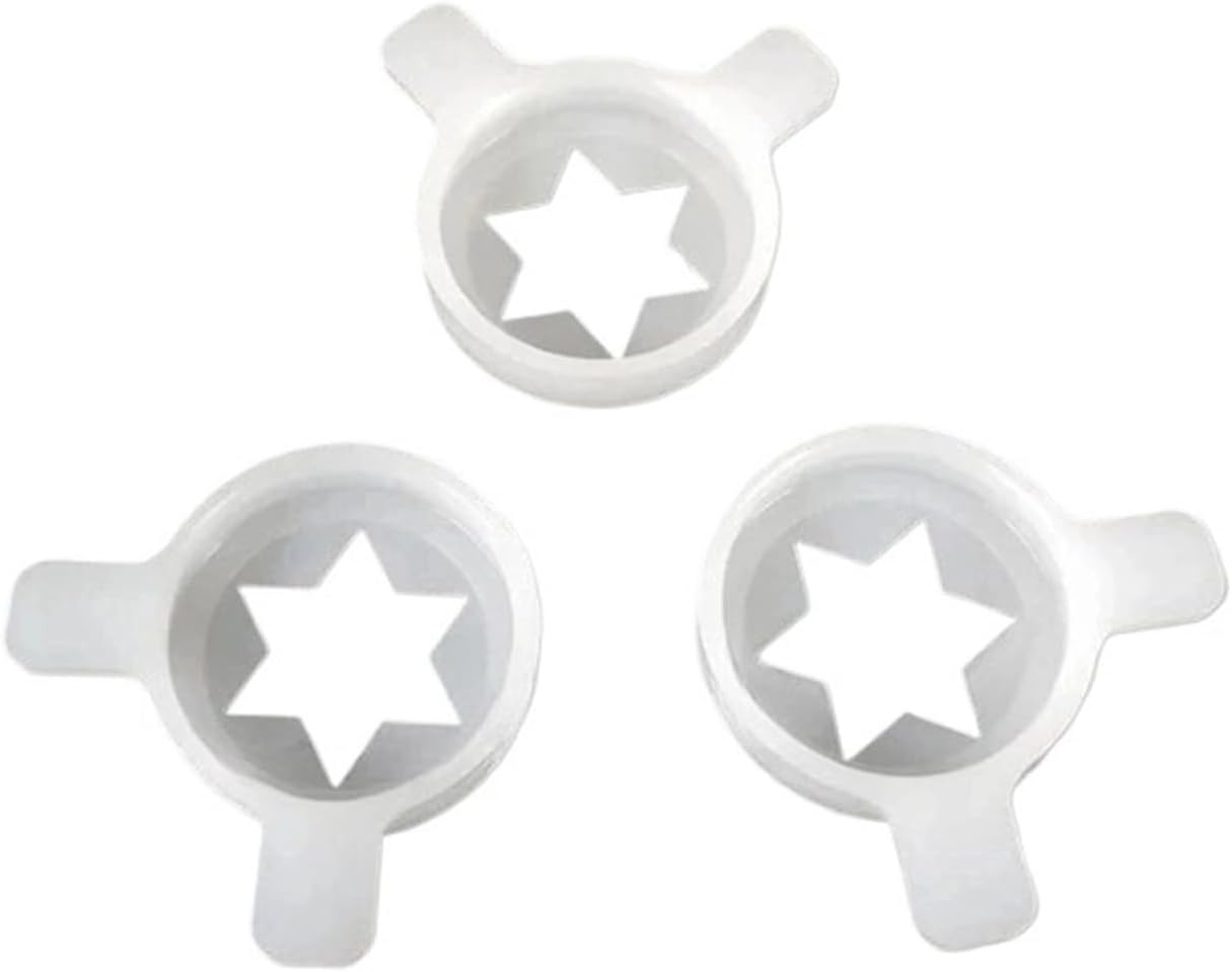3 Pieces Hexagram Modelling Caps Ice Cream Machine Modeling Kit, Spare Parts For Soft Serve Ice Cream Machine, Plastic Nozzle Lids Styling Hat Accessories 29mm Inner Diameter