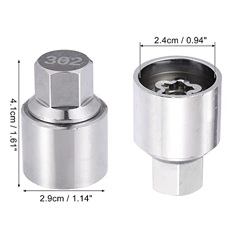 Image of ACROPIX Car 302 Wheel Lug Nut Removal Key Fit for Mercedes-Benz - Pack of 1 Silver Tone