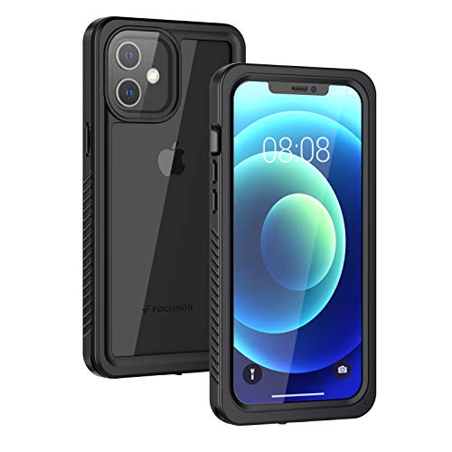 Coque iPhone 12 étanche noire et housse antichoc full body