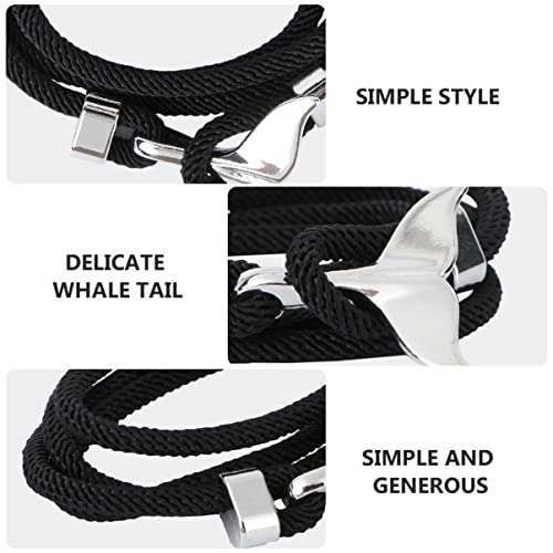Bracelet couple ancre marine et queue de baleine ajustable pour ado - 2