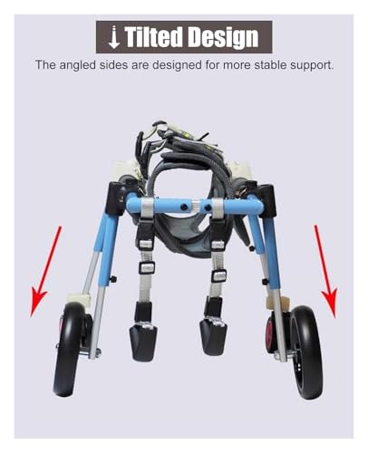 Chariot de mobilité pour chien paralysé avec support arrière réglable