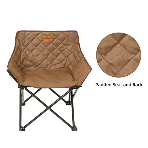 Rock Cloud Portable Folding Padded Camping Chair For Lawn Camp Hiking Beach Sports Hunting, Brown #TOP3