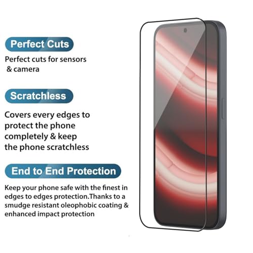Image of POPIO Military-Grade Gorilla Tempered Glass for Nothing Phone 2A / Nothing Phone 2A Plus (Black) 9H Hardness, Edge-to-Edge Full Coverage, Anti-Scratch, Bubble-Free, Ultra Clear HD Glass, Oleophobic Coating, Face ID Compatible