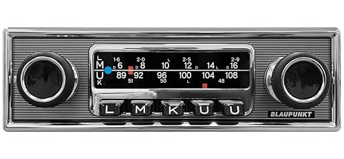 Blaupunkt Frankfurt Stereo MB, 1-DIN Autoradio, Oldtimer-Design, DAB+, Bluetooth, USB, Aux-Eingang, Lenkradfernbedienung, Sub-Out, 4x50Watt, 12v