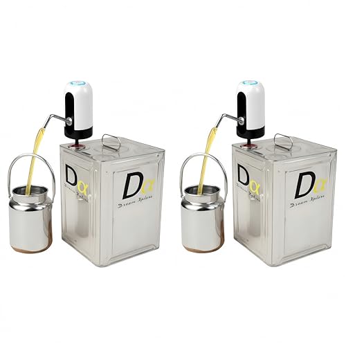 Image of Automatic Stainless Steel Oil Dispenser Pump for 15 Litre /Kg Tin, Fast Continuous Flow, Wireless USB Charging, Food-Grade Flexible Pipe, Spill-Proof, Oil Transfer Device, Touch Operation (Pack of 2)
