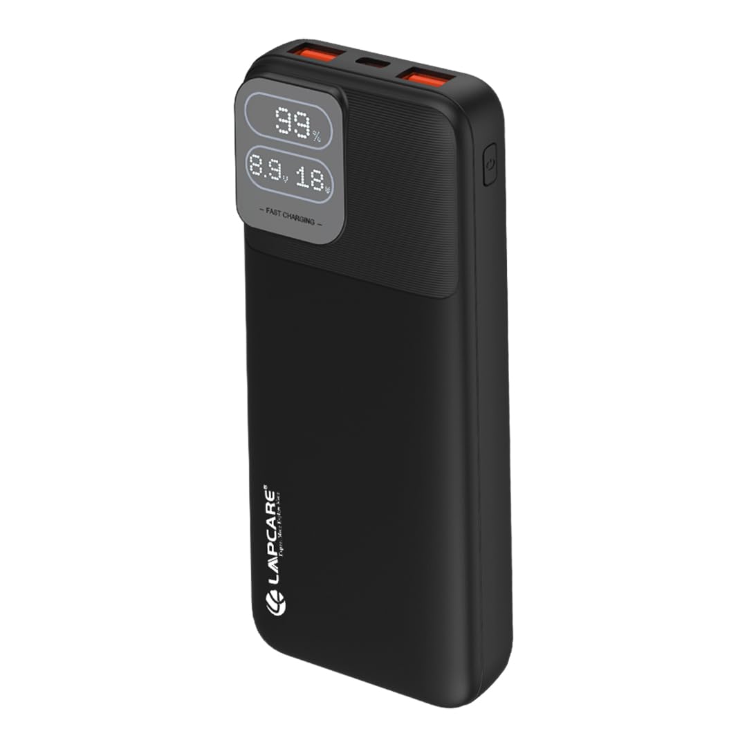 LAPCARE Gennie 10000 mAh 22W Fast Charging Power Bank with Digital Display, 3 Output(Type C PD + 2 USB), Input (USB-B & Type-C, Over Voltage Protection & Smart Chip(Black) (B0D41VJJXF) Amazon Price History, Amazon Price Tracker