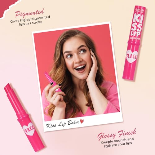 Image of FASHION COLOUR KISS Lip Colour Lip Balm | Lip care Essential | Glossy Tint | Soft and Nourished Lips All day | No Lip Discolouration | Vegan & Cruelty-free | Pack of 2 | Shade 06