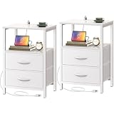 Huuger Nightstands Set of 2 with Charging Station