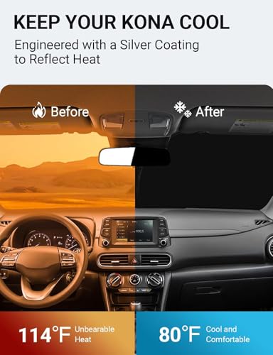 Image of Proadsy 2026 Upgrade Front Windshield Sun Shade Foldable Sunshade Protector Custom Fit 2018-2023 Sedan Accessories