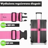 WISYOK Pasek do walizki, 2 sztuki, 130-250 cm, regulowany, różowy