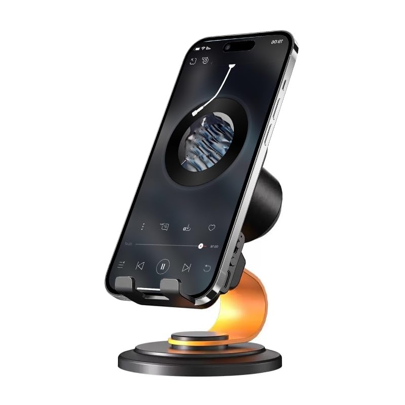E I F E R Support de téléphone sans fil 2 en 1 avec haut-parleur à induction, Bluetooth 5.4, compatible avec smartphones et tablettes