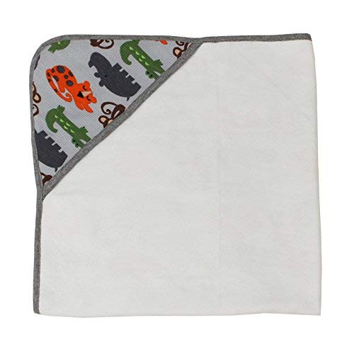 Wildcollect Premier New-Born and bébé Serviette 100% Coton Bébé Serviette De Bain avec Capuche, Faune, Blanc | bébé-Loi-186 , Multicoloree , 25x22x3