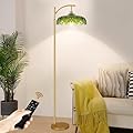 QIYIZM Gold Floor Lamp for Living Room,Bedroom,Mid Century Modern Standing Lamp with Remote,Dimmable Brass Tall Lamp Green Glass Lamp Shade Vintage Retro Arc Floor Lamps Floor Light Boho Bohemian