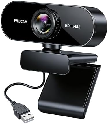 Webcam Full HD 1080P 30FPS, Cámara Web con 2 Micrófono, Web Cam V...