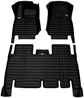 TuxMat Custom Car Floor Mats for Tesla Model X 5-Seater 2016-2022 Models - Laser Measured, Largest Coverage, Waterproof, All Weather. The Best Tesla Model X Accessory. (Full Set - Black)