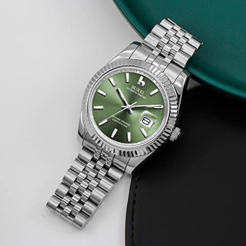 Image of BUREI Men's Classic Luxury Watch Stainless Steel Waterproof Machine Watch Fashion Double Watches Date Sapphire Crystal