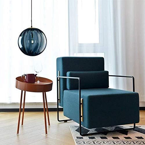 LFsem Blue Glass Globe Pendant Lighting Fixtures 20cm Glass Ball Pendant Hanging Lamp for Kitchen Island (Blue)