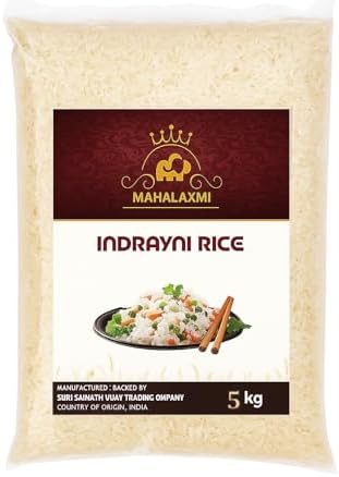 "Mahalaxmi Indrayani Rice - Premium Aromatic Rice, 5kg | Naturally Fragrant, Ideal for Everyday Cooking | Product of India"