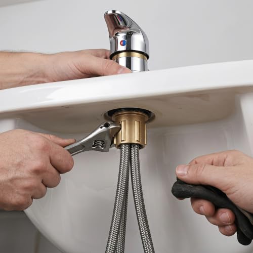 Grifo para lavabo de peluquería MAGICLULU con cuello alto y control de temperatura 8