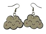 Ohrringe Hänger Ohrhänger Holz Wolke Himmel Wetter Regen 13.312