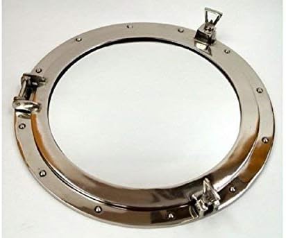 Nagina International Go Nautical Decor - Espejo de ojo de buey con acabado cromado de aluminio, 24 unidades