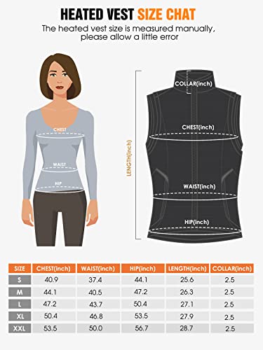 Judrt Women's Heated Vest With Battery Pack, Lightweight Down Rechargeable Electric Heated Apparel With 9 Heating Panels-L #TOP5