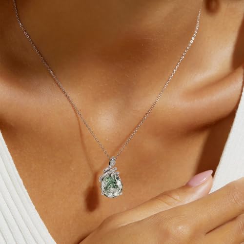 Collier de Serpent en Agate Mousse | Pendentif Gothique Chic - 4