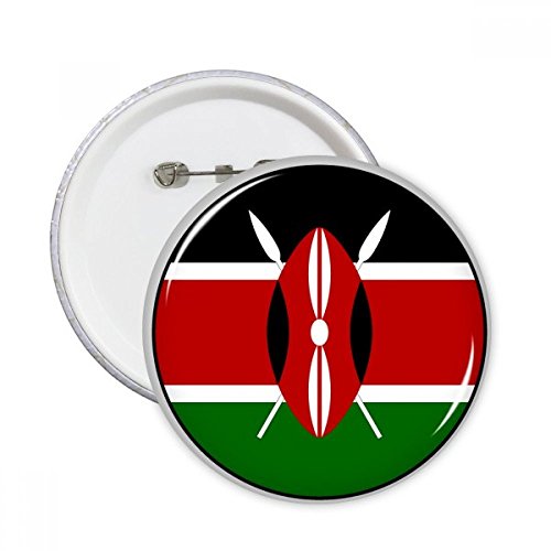 Badge Kenya rond pour réparer ou décorer un vêtement triste, lot de 5 boutons à épingle M
